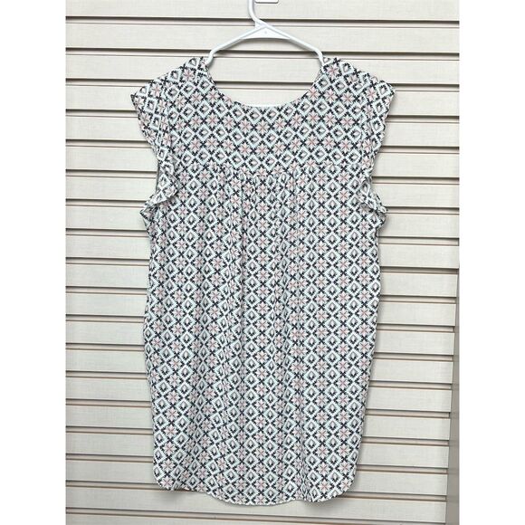 LOFT Women's Floral Print Cap Sleeve Blouse Size M Multicolor Casual Top - Picture 3 of 3